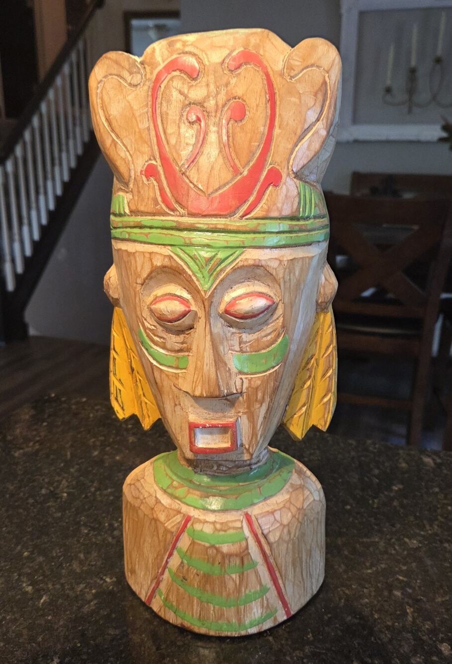 Vintage Balinese Tribal Bali Wood Mask Carving Folk Art Large 16"